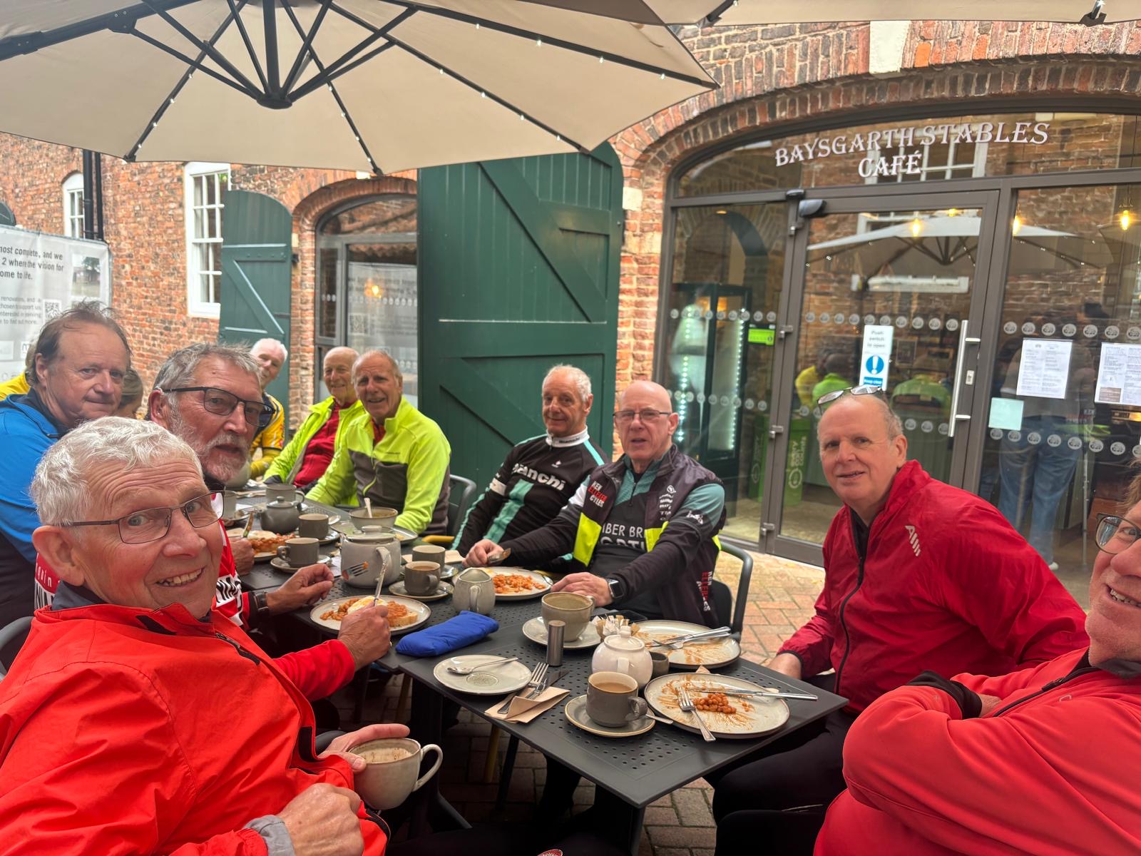 Cyclists Enjoying the Baysgarth Stables Cafe